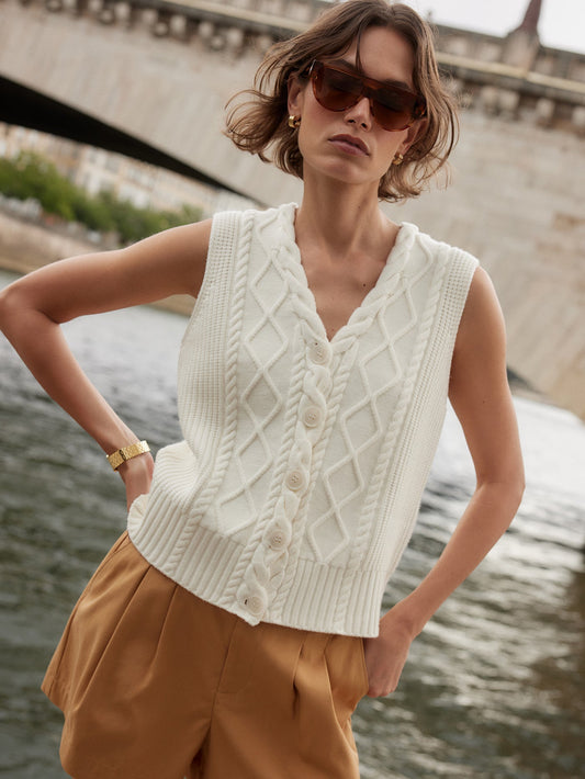 Tatyana Cable Knit Vest | Varley Best Price
