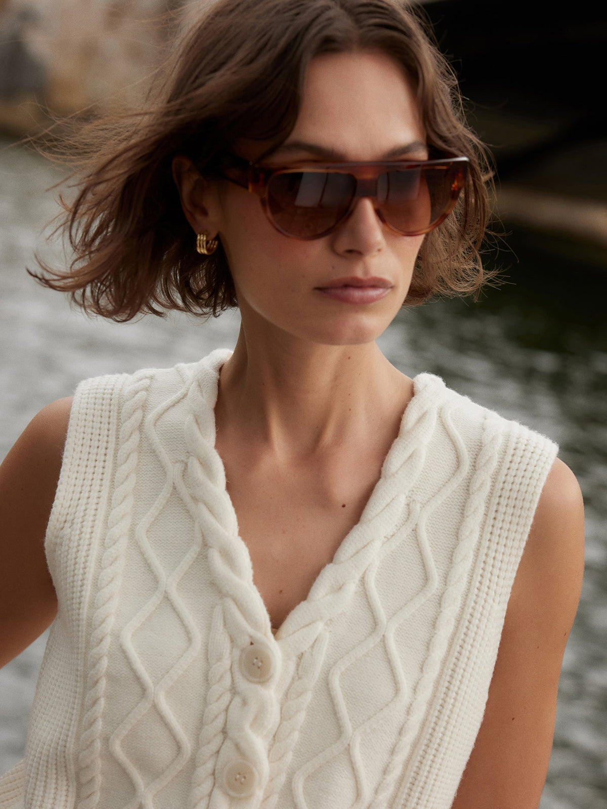 Tatyana Cable Knit Vest | Varley Best Price