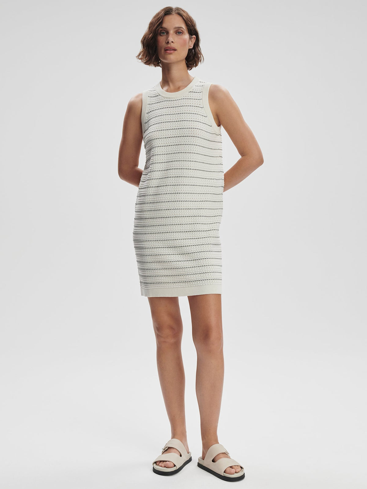 Mindy Contrast Stitch Knit Dress | Varley Trending
