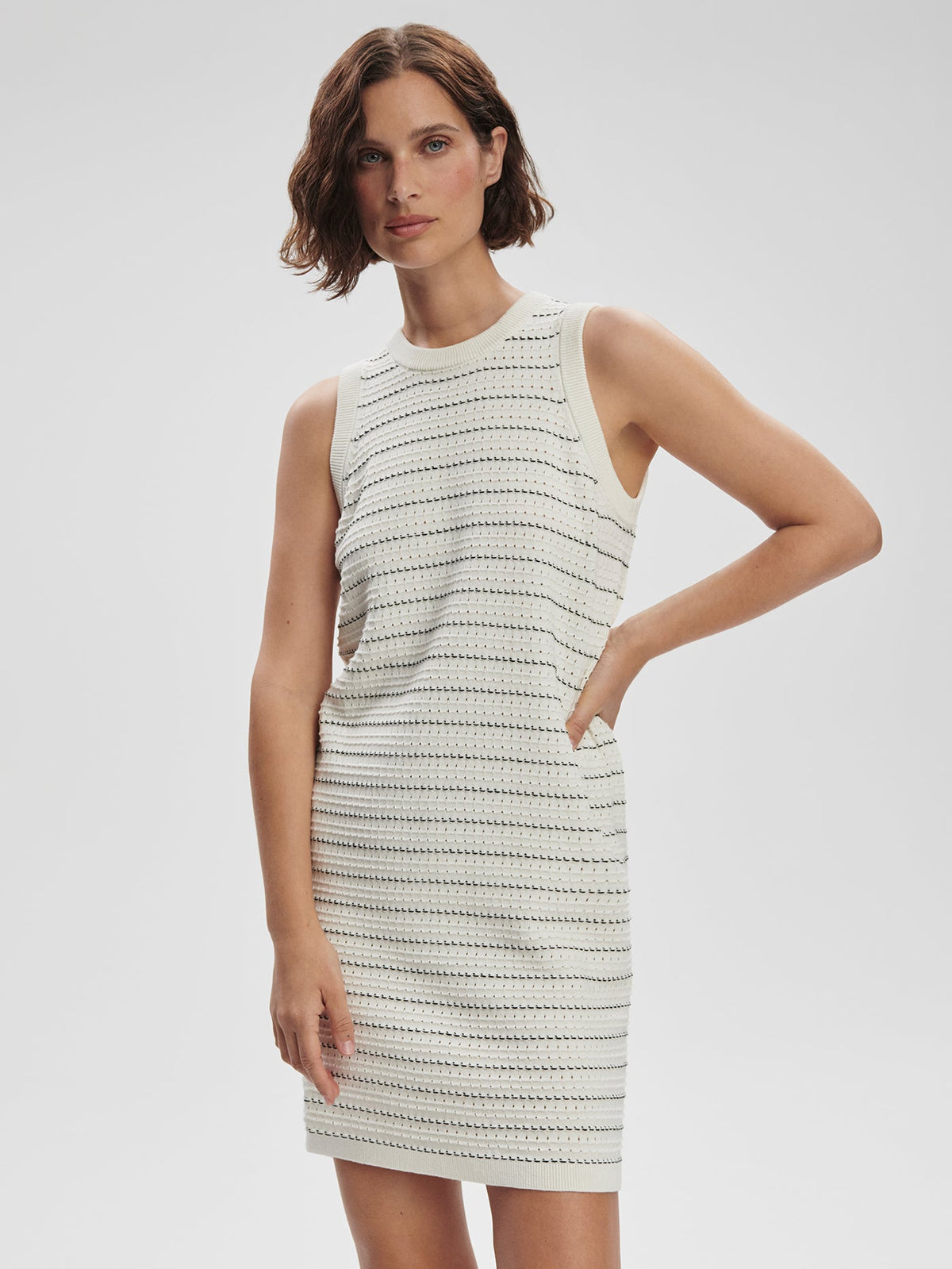 Mindy Contrast Stitch Knit Dress | Varley Trending
