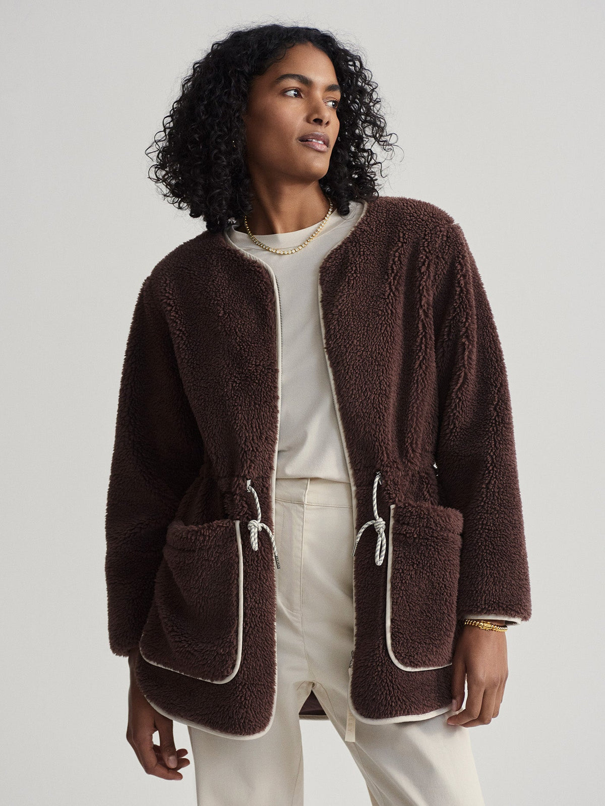 Angelina Sherpa Coat | Varley Trending