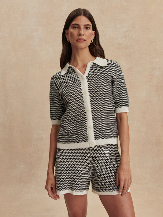 Gaelle Polo Knit Top | Varley New