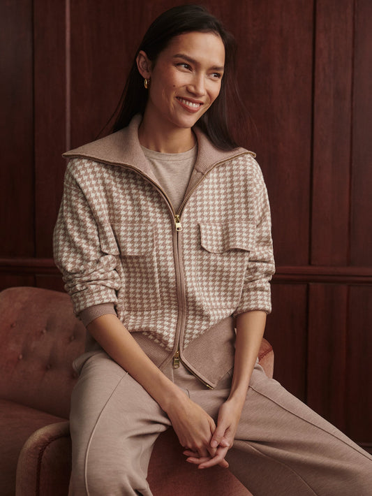 Ablett Jacquard Knit Jacket | Varley Best Seller