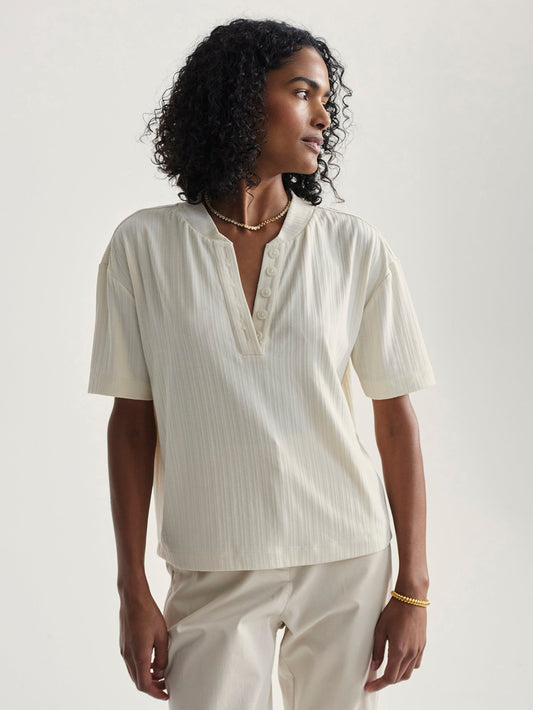 Kasey Mock Placket Rib Tee 2.0 | Varley Trending