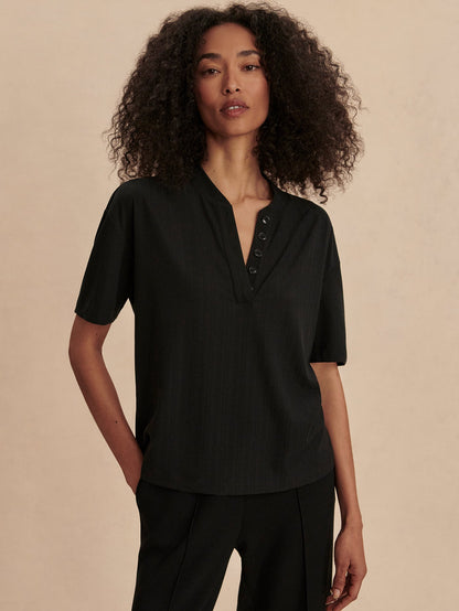 Kasey Mock Placket Rib Tee | Varley Latest