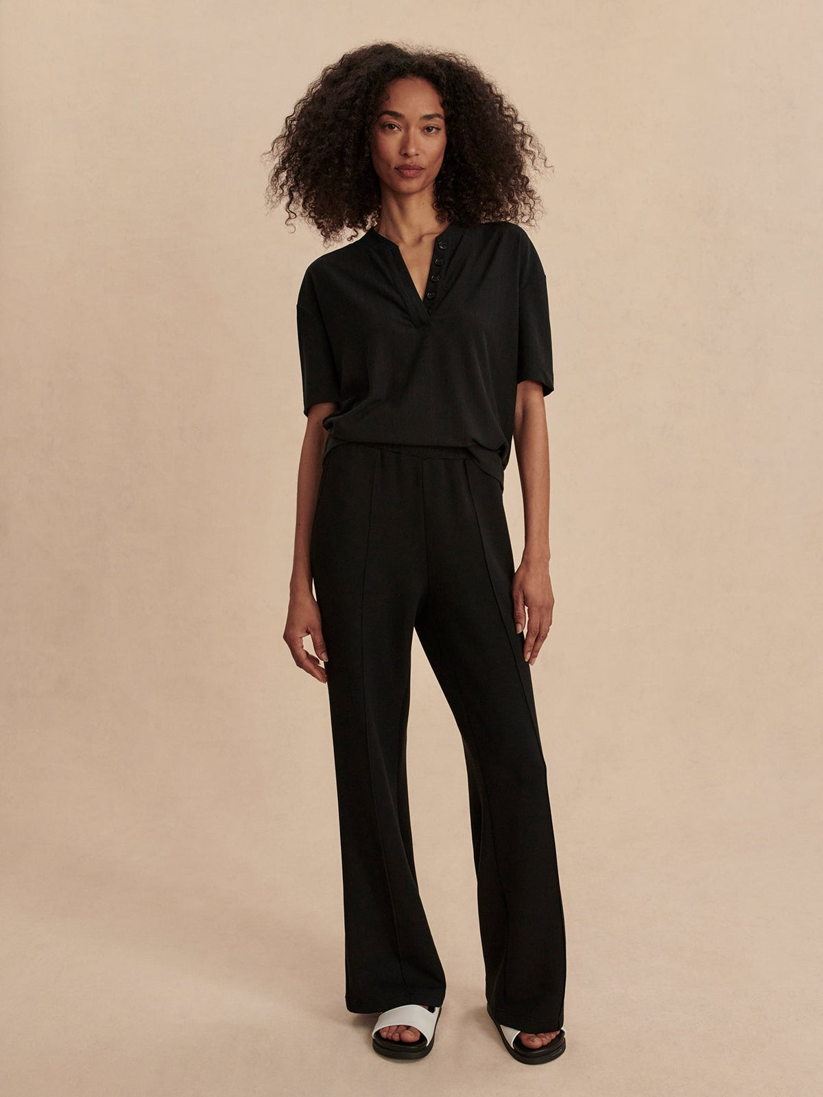 Kasey Mock Placket Rib Tee | Varley Latest