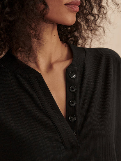 Kasey Mock Placket Rib Tee | Varley Latest