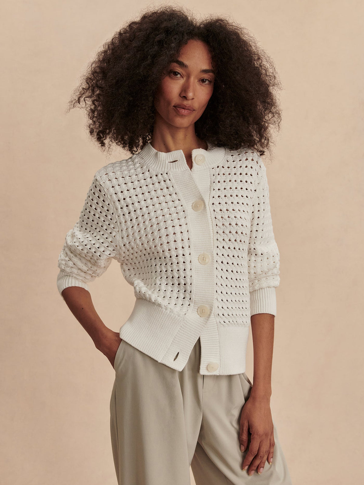 Bettina Textured Knit Cardigan | Varley Trending