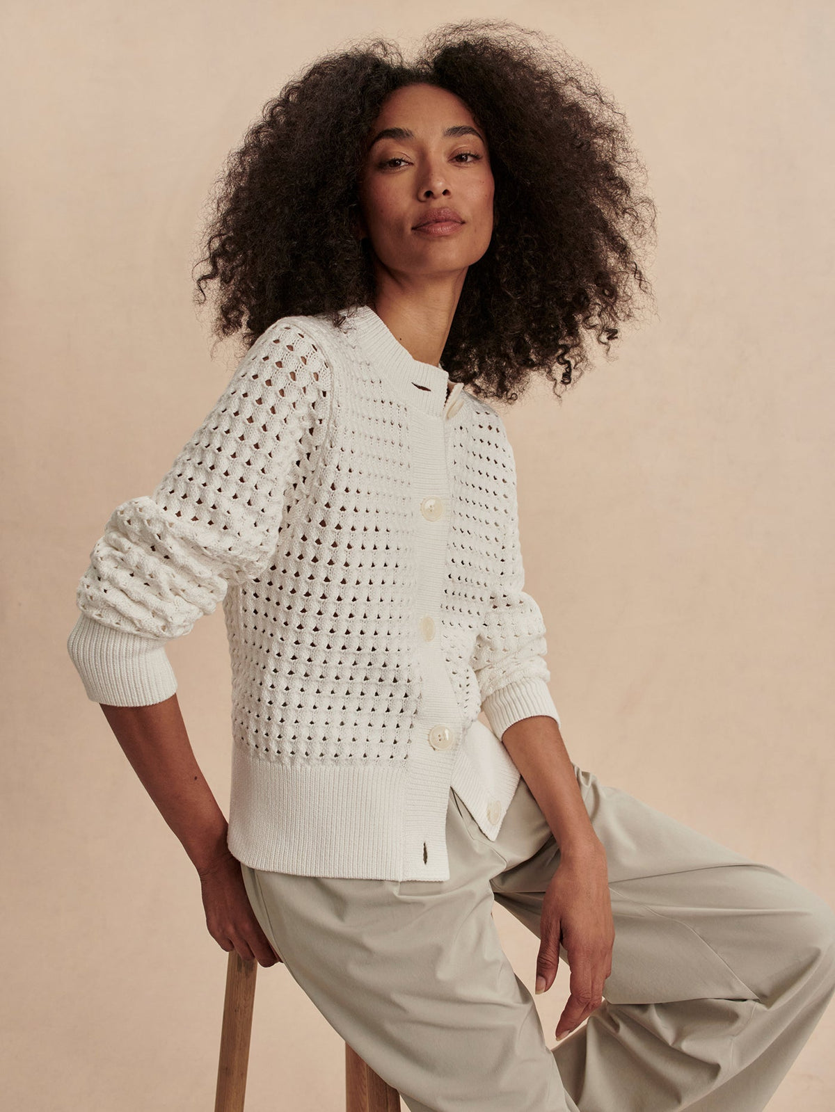 Bettina Textured Knit Cardigan | Varley Trending