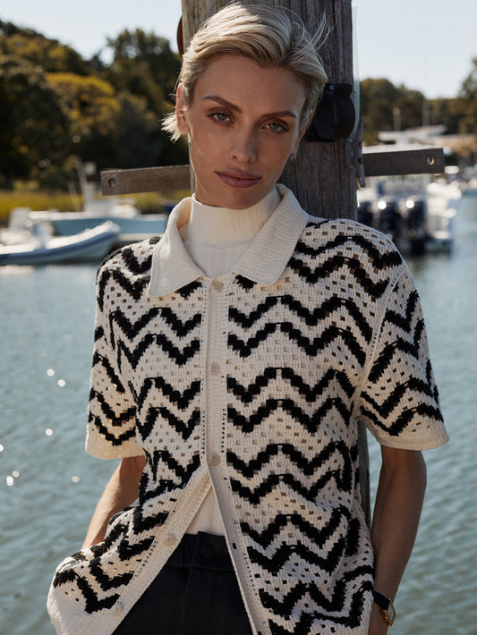 Anais Crochet Polo Shirt | Varley Latest