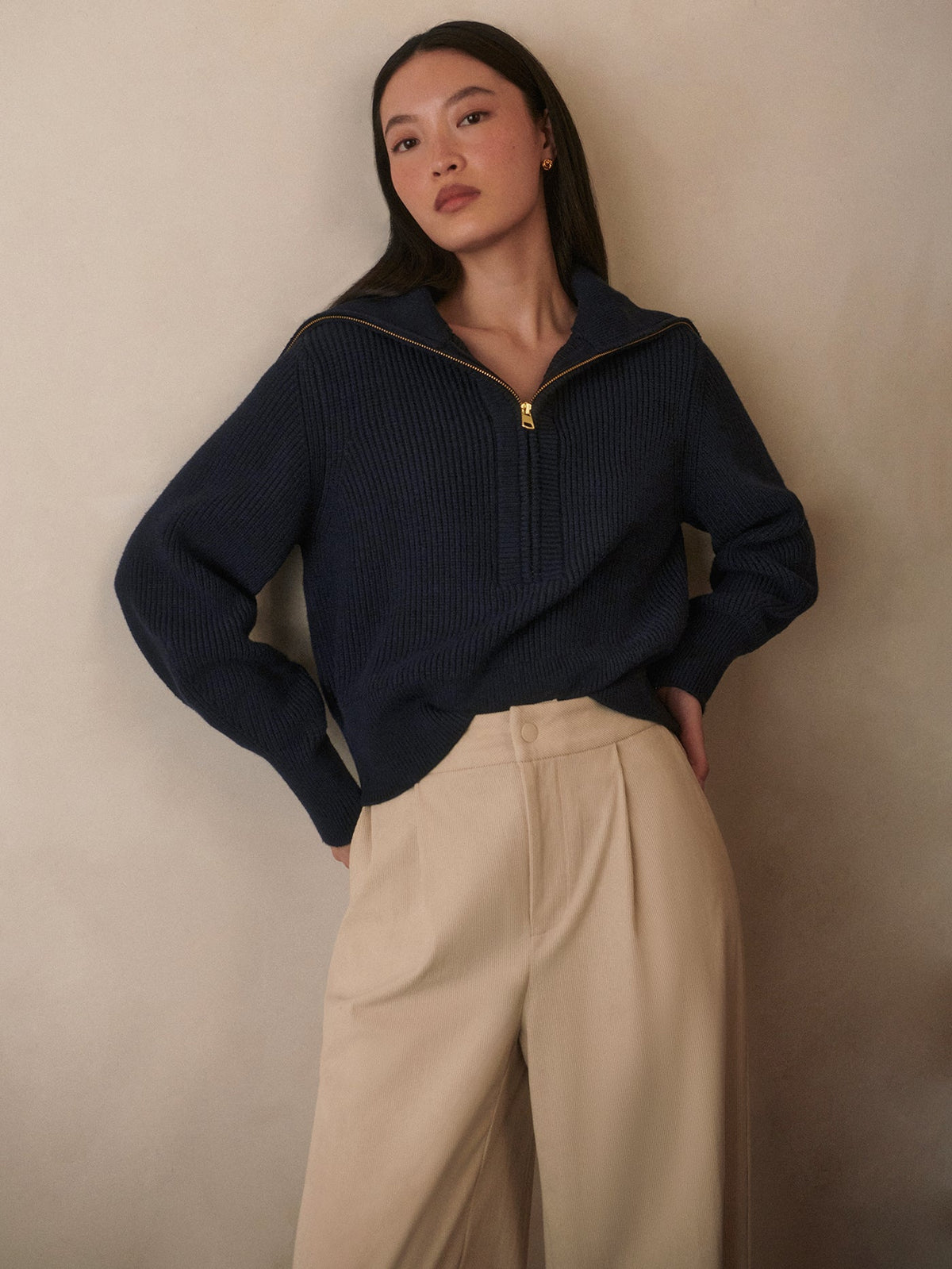 Maura Half Zip Rib Knit | Varley Deals