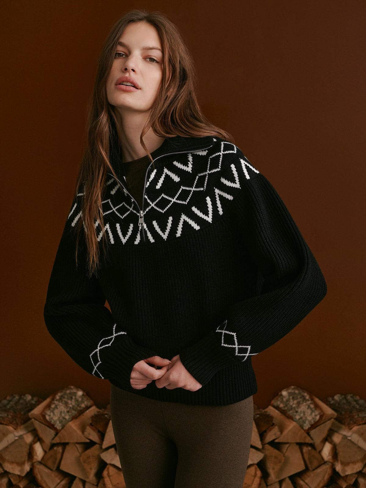 Sigrid Fairisle Half Zip Knit | Varley Customer Favorite