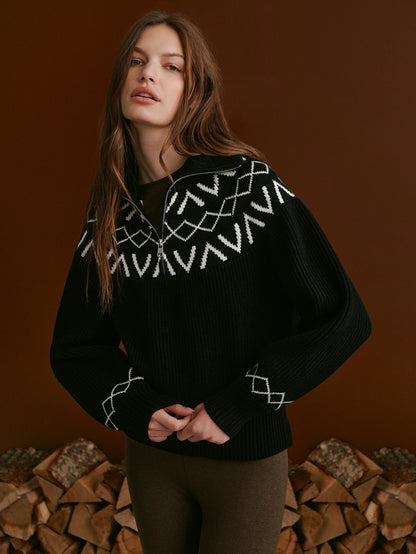 Sigrid Fairisle Half Zip Knit | Varley Customer Favorite