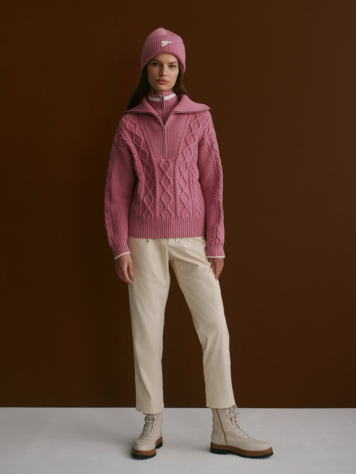 Didi Relaxed Cable Half Zip Knit | Varley Exclusive