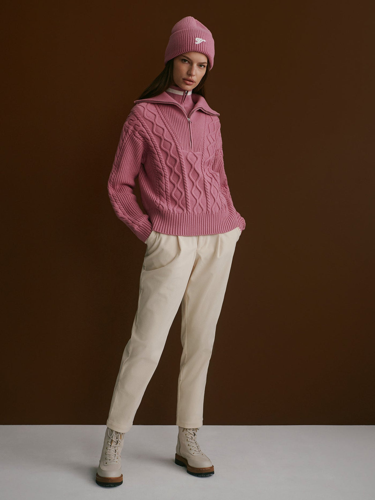 Didi Relaxed Cable Half Zip Knit | Varley Exclusive