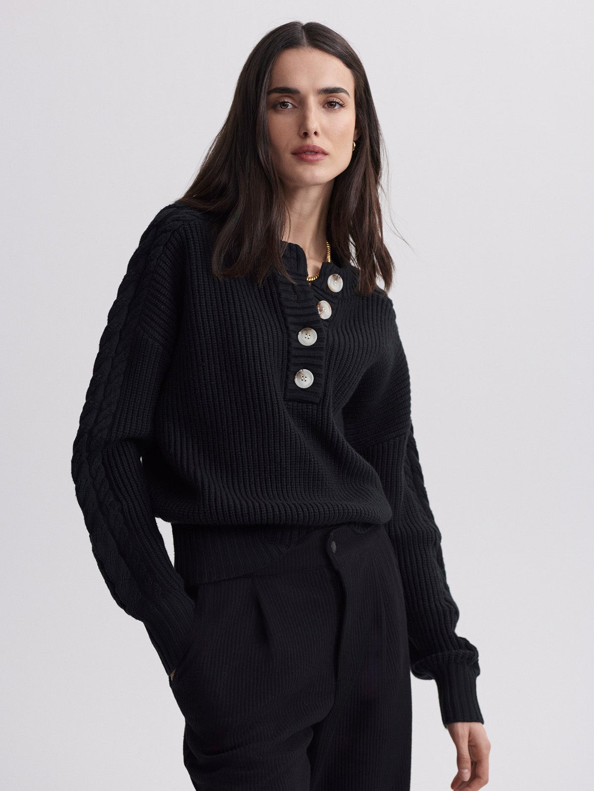 Vera Button Neck Sweater | Varley Signature