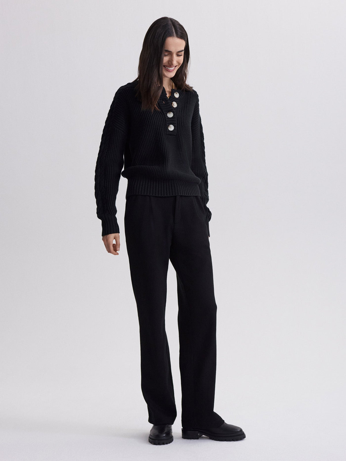 Vera Button Neck Sweater | Varley Signature