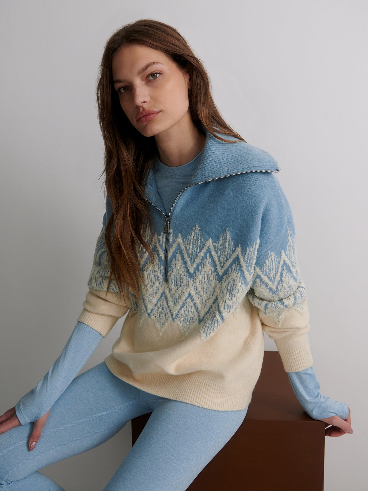 Hedda Fairisle Half Zip Knit | Varley New