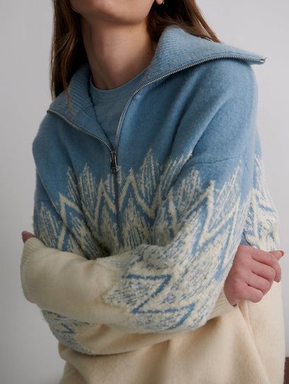 Hedda Fairisle Half Zip Knit | Varley New