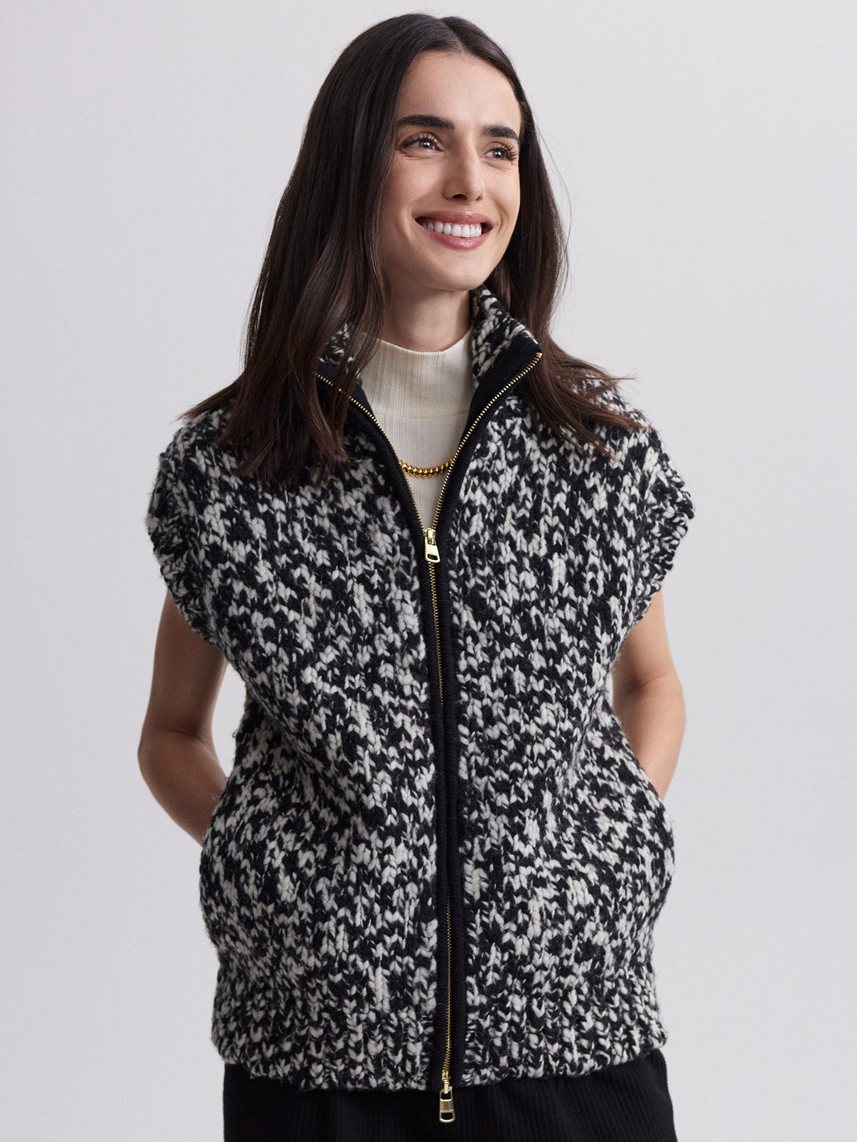 Sandy Zip Through Knit Gilet | Varley Premium