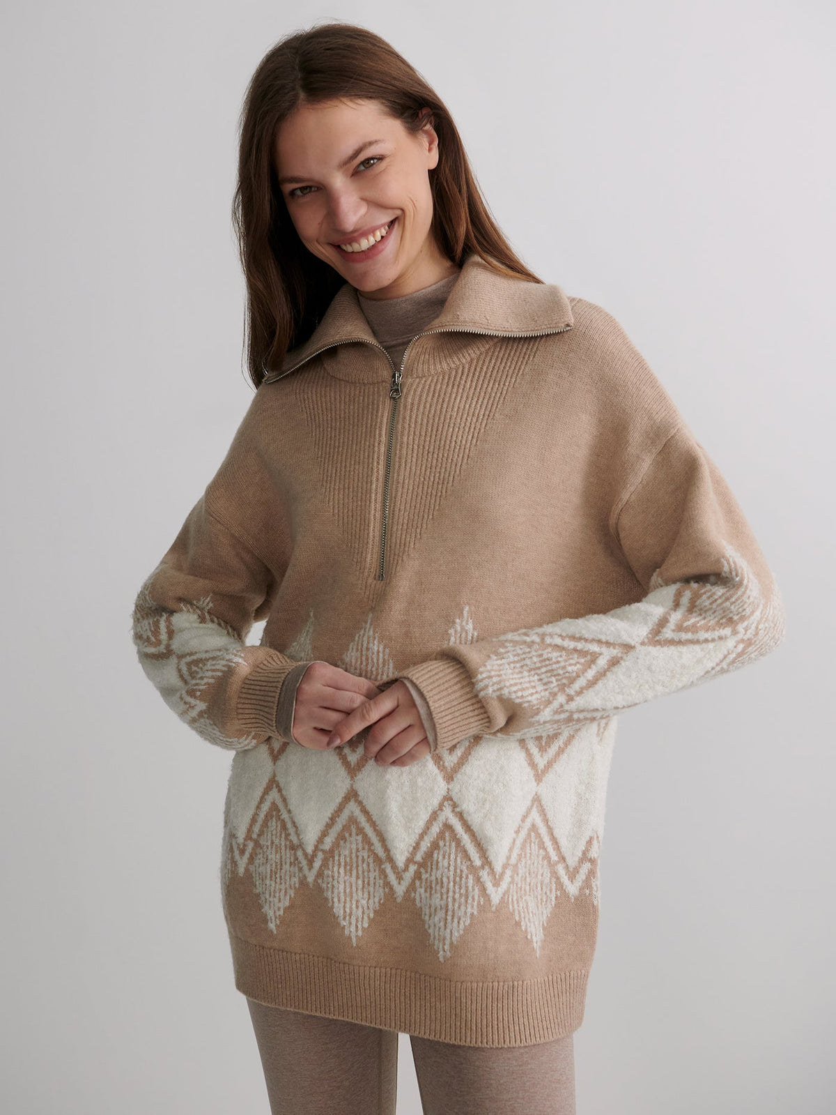 Betty Jacquard Half Zip Knit | Varley Classic