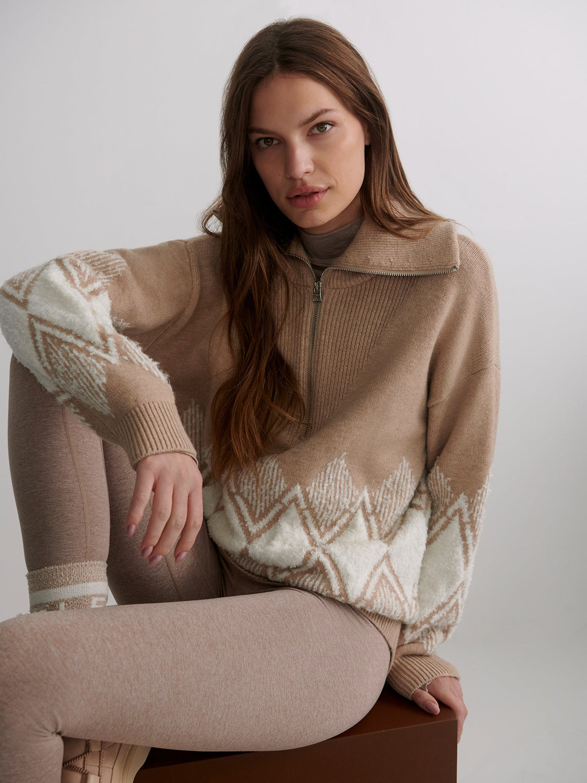 Betty Jacquard Half Zip Knit | Varley Classic