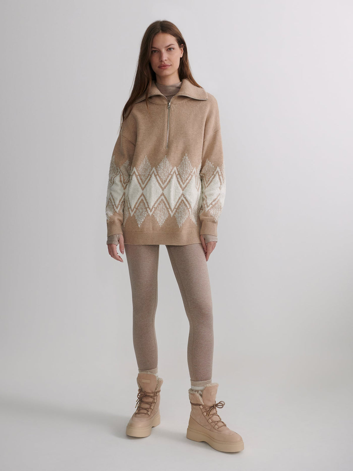 Betty Jacquard Half Zip Knit | Varley Classic